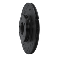 R1 Concepts R1 93-95 Mazda RX-7 Rear Left Drilled & Slotted Black Brake Rotor