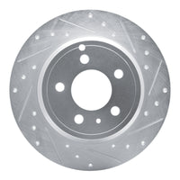 R1 Concepts R1 96-04 Volvo C70 Rear Right Drilled & Slotted Silver Brake Rotor