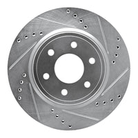 R1 Concepts R1 2005-2025 Nissan Xterra Front Right Drilled & Slotted Silver Brake Rotor