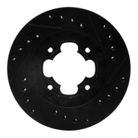 R1 Concepts R1 87-94 Subaru Justy Front Left Drilled & Slotted Black Brake Rotor