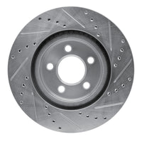 R1 Concepts R1 09-23 Dodge Challenger Front Left Drilled & Slotted Silver Brake Rotor