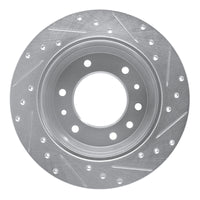 R1 Concepts R1 06-14 Hyundai Entourage Rear Left Drilled & Slotted Silver Brake Rotor