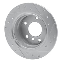R1 Concepts R1 95-99 BMW 318TI Rear Left Drilled & Slotted Silver Brake Rotor