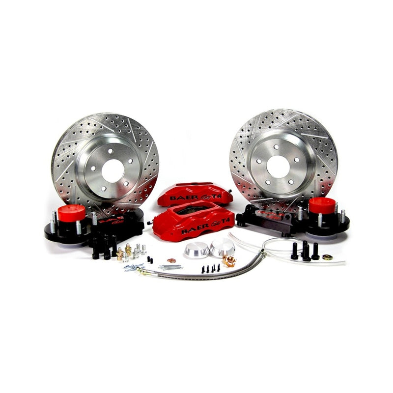 Baer Brakes 64-72 GM A-Body/67-69 F-Body STD Studs 13in Track4 Front SDZ Brake Kit - Red