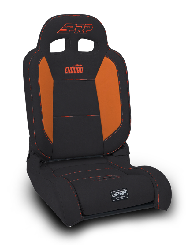 PRP Seats PRP EnduroDaily Reclining Suspension Seat - Black/Orange Vinyl - Passenger