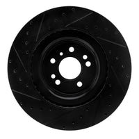 R1 Concepts R1 13-19 Mercedes-Benz GLS350 Front Right Drilled & Slotted Black Brake Rotor