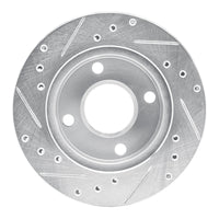 R1 Concepts R1 81-94 Ford EXP Front Right Drilled & Slotted Silver Brake Rotor