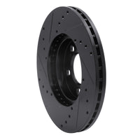 R1 Concepts R1 93-07 Ford Taurus (Excl SHO) Front Right Drilled & Slotted Black Brake Rotor