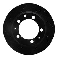 R1 Concepts R1 87-89 Porsche 944 Except Turbo Rear Left Drilled & Slotted Black Brake Rotor
