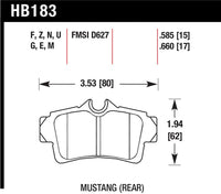 Hawk Performance Hawk 01 Ford Mustang Bullitt / 94, 96-99, 01, 03-04 Cobra / 03-04 Mach 1 DTC-60 Race Rear Brake Pads