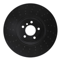 R1 Concepts R1 09-17 BMW 550i GT Right Front Drilled Black Brake Rotor