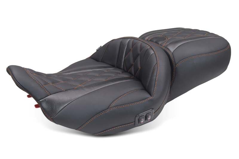 Mustang Motorcycle Mustang 23-26 Harley CVO Road Glide Street Glide Heated Deluxe Diamond ST 1pc 2Up Blk w/MO Thread
