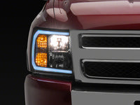 Raxiom 07-13 Chevrolet Silverado 1500 Axial Series Headlights w/ LED Bar- Black Housing (Clear Lens)