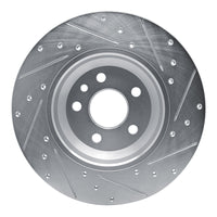 R1 Concepts R1 20-22 Jaguar E-Pace Rear Left Drilled & Slotted Silver Brake Rotor