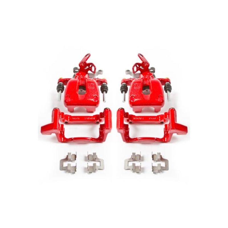 PowerStop Power Stop 08-09 Audi A3 Rear Red Calipers w/Brackets - Pair