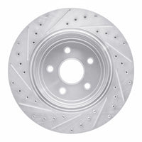 R1 Concepts R1 06-10 Jeep Grand Cherokee Rear Right Drilled & Slotted Silver Brake Rotor
