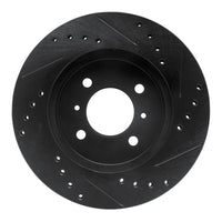 R1 Concepts R1 98-07 Mitsubishi Mirage Front Left Drilled & Slotted Black Brake Rotor