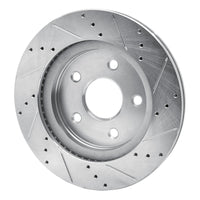 R1 Concepts R1 08-12 Jeep J8 Front Left Drilled & Slotted Silver Brake Rotor