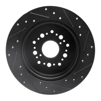 R1 Concepts R1 92-00 Lexus LS400 Rear Left Drilled & Slotted Black Brake Rotor