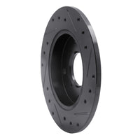 R1 Concepts R1 89-94 Suzuki Swift Rear Left Drilled & Slotted Black Brake Rotor