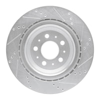 R1 Concepts R1 17-25 Tesla Model 3 Rear Left Drilled & Slotted Silver Brake Rotor