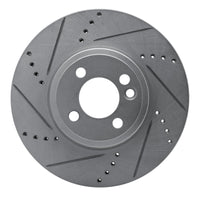 R1 Concepts R1 07-15 Mini Cooper (Excl Clubman) Front Left Drilled & Slotted Silver Brake Rotor