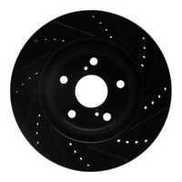 R1 Concepts R1 2021-2025 Hyundai Ioniq 6 Front Left Drilled & Slotted Black Brake Rotor
