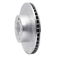R1 Concepts R1 87-95 BMW 735IL Front Left Drilled & Slotted Silver Brake Rotor