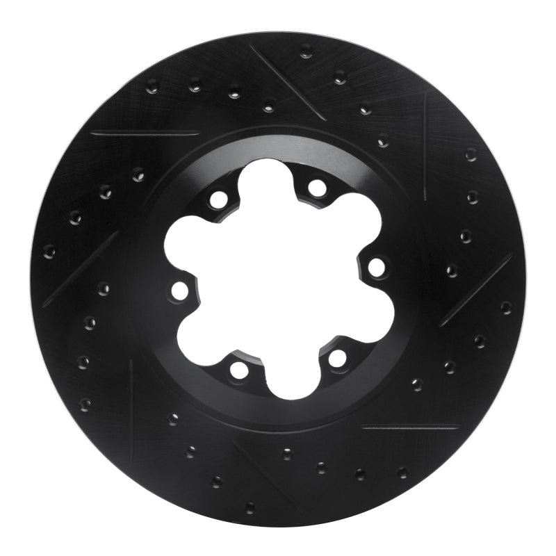 R1 Concepts R1 04-08 Chevrolet Colorado Front Right Drilled & Slotted Black Brake Rotor