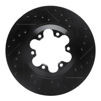 R1 Concepts R1 04-08 Chevrolet Colorado Front Right Drilled & Slotted Black Brake Rotor