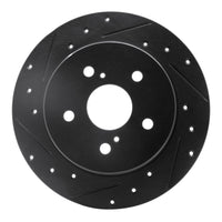 R1 Concepts R1 2015-2025 Lexus NX200T Rear Left Drilled & Slotted Black Brake Rotor