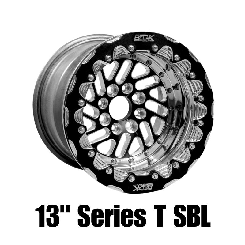 Belak Wheels Belak 13x11/5in BS/4x100 BP/High Pad Series Twisted Wheel- Dbl Beadlock Billet (Small Brake Kit Req)