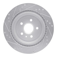 R1 Concepts R1 08-14 Cadillac CTS Rear Right Drilled & Slotted Silver Brake Rotor