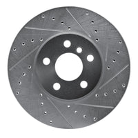 R1 Concepts R1 16-24 Mini Cooper Clubman Front Right Drilled & Slotted Silver Brake Rotor