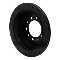 R1 Concepts R1 07-22 Lexus LX570 Rear Left Drilled & Slotted Black Brake Rotor