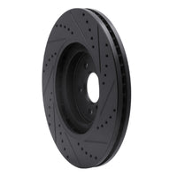 R1 Concepts R1 08-25 Infiniti QX70 Front Left Drilled & Slotted Black Brake Rotor