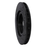 R1 Concepts R1 08-15 Mitsubishi Lancer Front Left Drilled & Slotted Black Brake Rotor