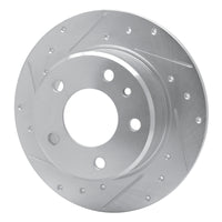 R1 Concepts R1 78-81 BMW 733I Rear Left Drilled & Slotted Silver Brake Rotor