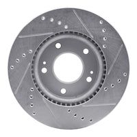 R1 Concepts R1 17-22 Hyundai Ioniq Front Left Drilled & Slotted Silver Brake Rotor