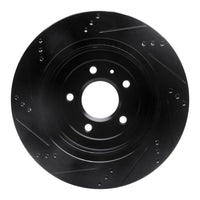 R1 Concepts R1 05-11 Cadillac CTS Rear Right Drilled & Slotted Black Brake Rotor