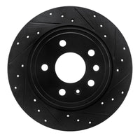 R1 Concepts R1 99-10 Saab 9-5 Rear Right Drilled & Slotted Black Brake Rotor