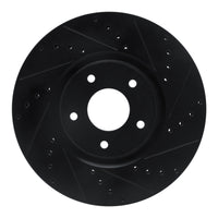 R1 Concepts R1 07-17 Nissan Sentra Front Right Drilled & Slotted Black Brake Rotor