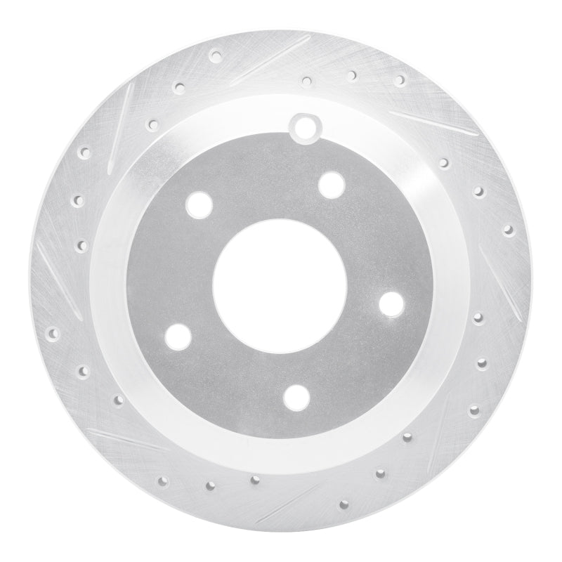 R1 Concepts R1 05-06 Pontiac GTO Rear Left Drilled & Slotted Silver Brake Rotor