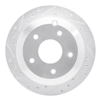 R1 Concepts R1 05-06 Pontiac GTO Rear Left Drilled & Slotted Silver Brake Rotor