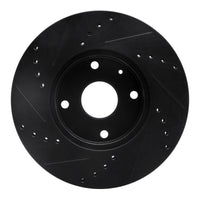 R1 Concepts R1 04-10 Chevrolet Epica (USA/Canada) Front Right Drilled & Slotted Black Brake Rotor