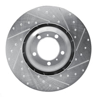 R1 Concepts R1 17-23 Porsche Panamera Left Front Drilled & Slotted Silver Brake Rotor