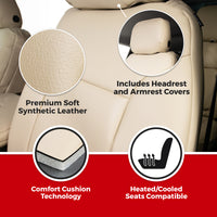 Covercraft 23-26 Ford F250-F550 SD Leatherette PrecisionFit Custom 2nd Row Seat Covers - Med Grey