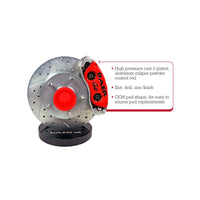 Baer Brakes 55-68 Chevy Full Size Pass. Car OE Spindles 11in Classic Series Front Brake Kit - Red