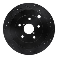 R1 Concepts R1 06-14 Subaru Tribeca Rear Right Drilled & Slotted Black Brake Rotor