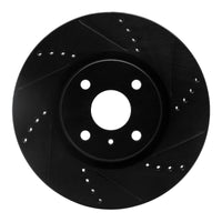 R1 Concepts R1 2016-2025 Fiat 124 Spider Front Right Drilled & Slotted Black Brake Rotor